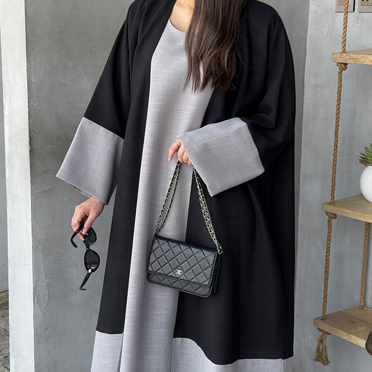 Fashion Stitching Turkish Elegant Robe Two-piece Clothing