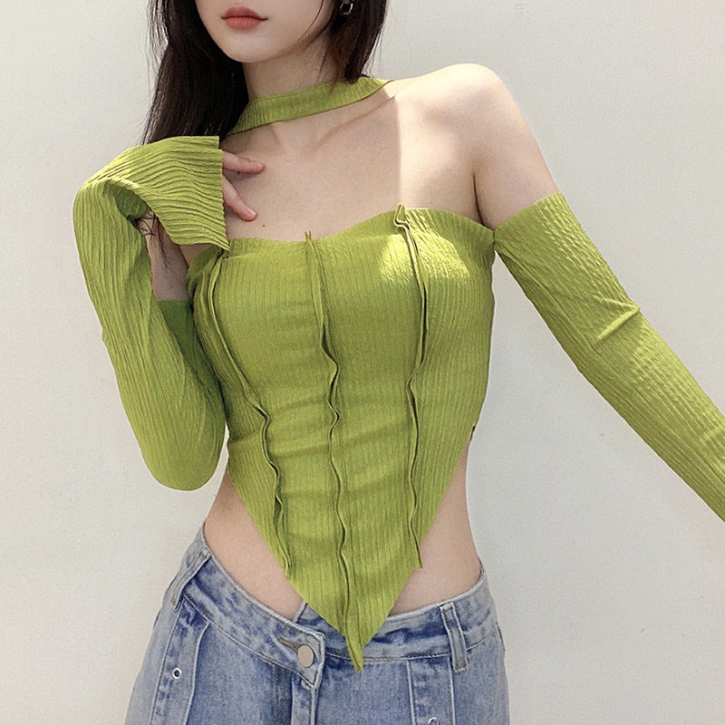 Women's Solid Color Slim Fit Fashion Irregular Tops