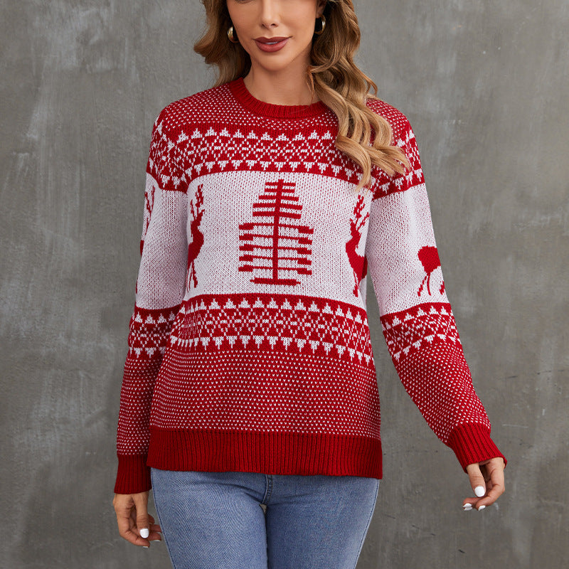 Fashion Women's Christmas Festival Round Neck Sweaters