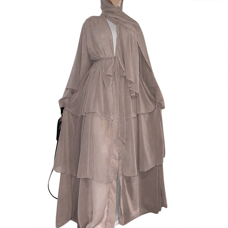 Fashion Stitching Chiffon Elegant Dress Robe Clothing