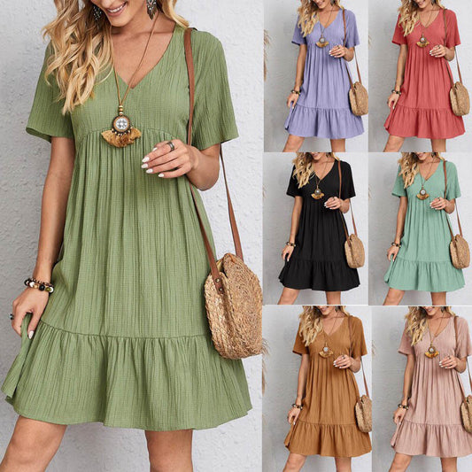 Women's Summer Dress Loose Casual Sleeve Waist Dresses