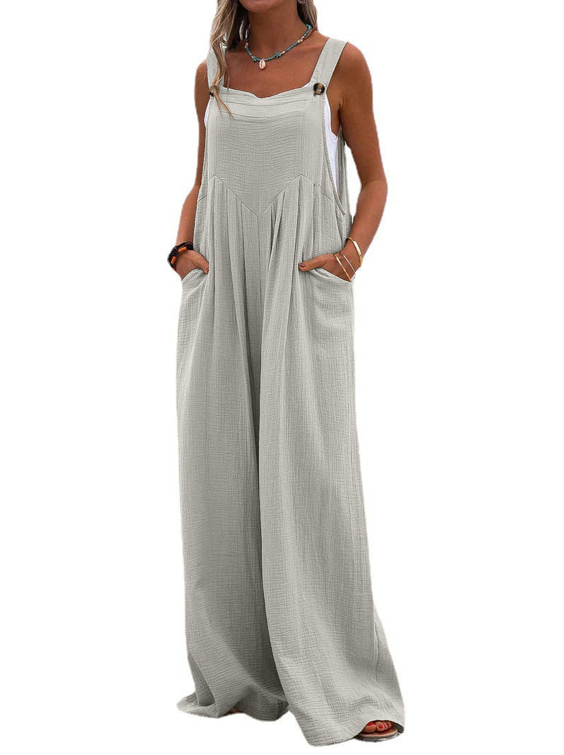 Women's Style Fashion Solid Color Wide Leg Jumpsuits