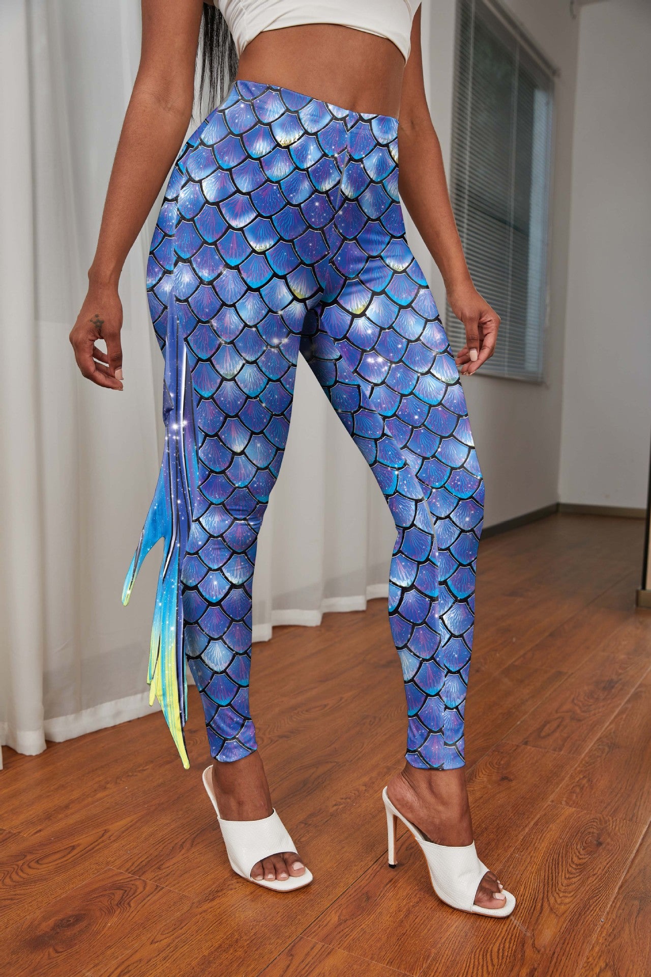 Women's Autumn Hip Raise Slimming Mermaid Fish Leggings