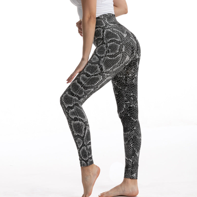 Jacquard High Elastic Cropped Comfortable Breathable Leggings