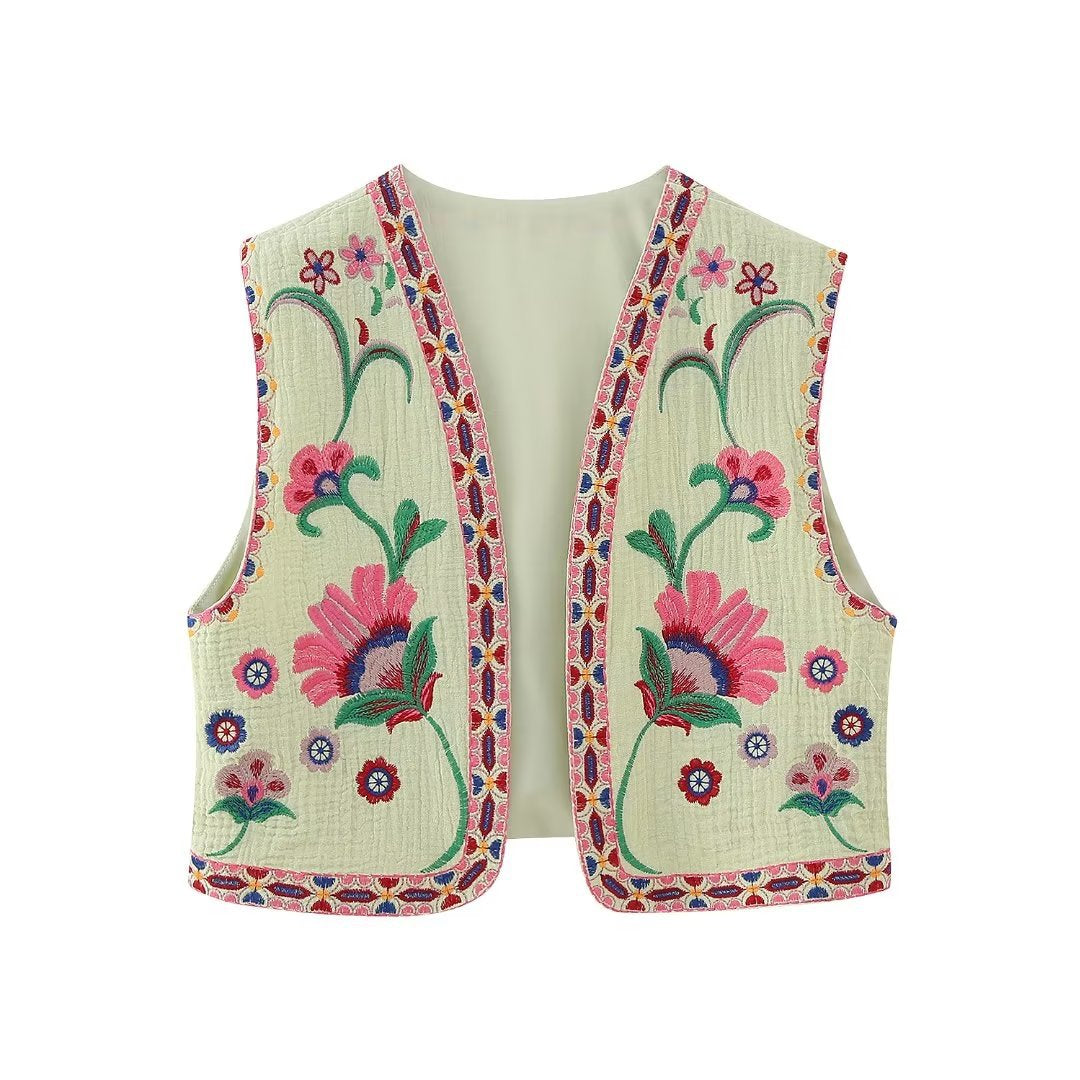 Women's Beautiful Spring Fashionable Embroidered For Vests