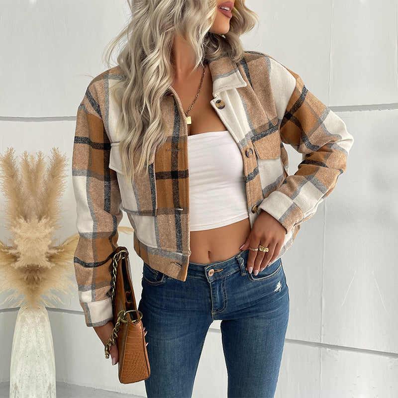 Women's Charming Plaid Long Sleeve Shirt Blouses