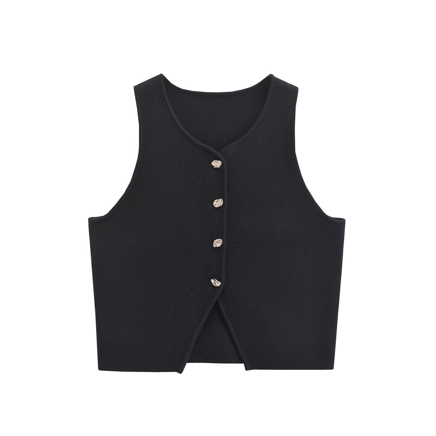 Women's Street Fashion Multicolor Plain Stitch Vests