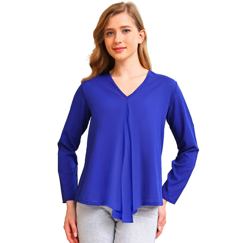 Women's Bottoming Shirt Large Long-sleeved Chiffon Blouses