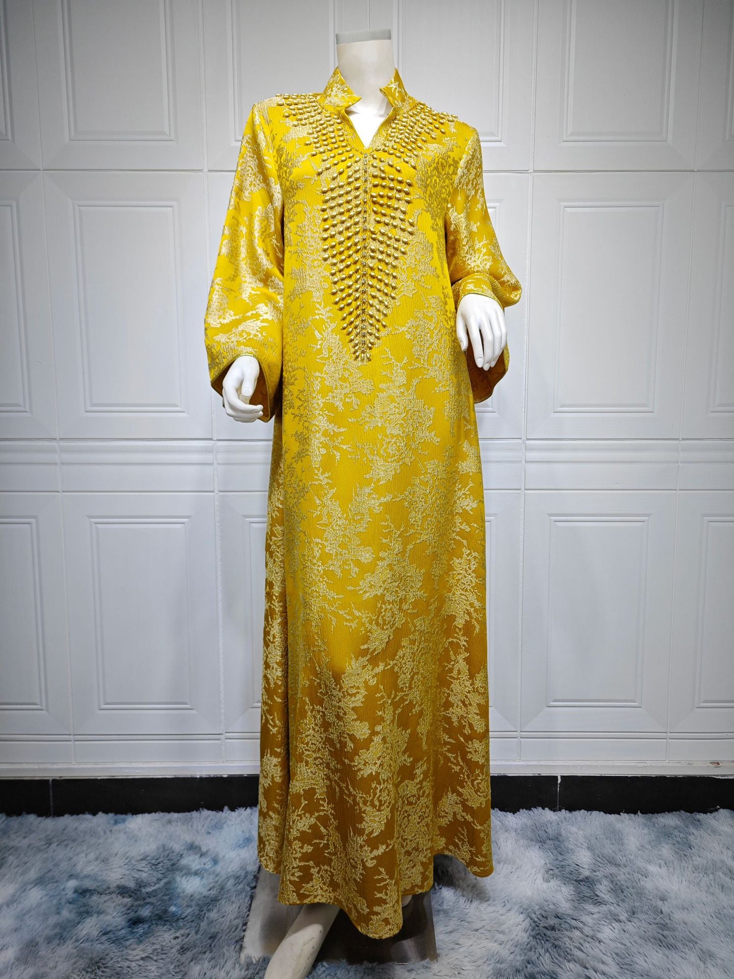 Muslim Dress Jacquard Embroidery Beaded Fashion Clothing