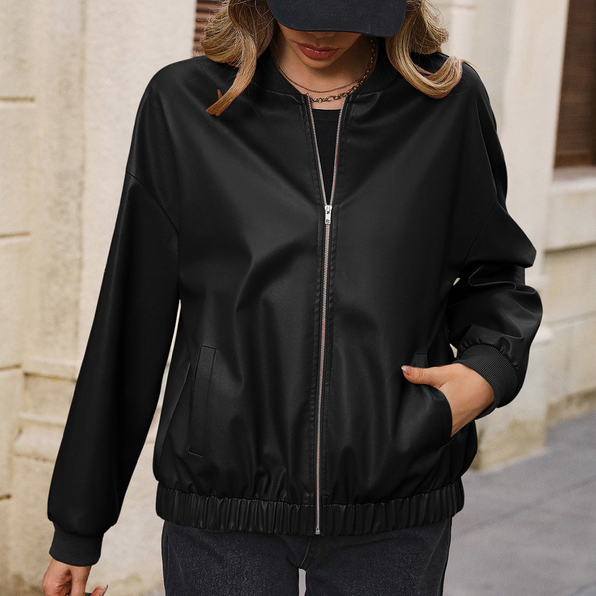 Women's Casual Long Sleeve Motorcycle Leather Jackets