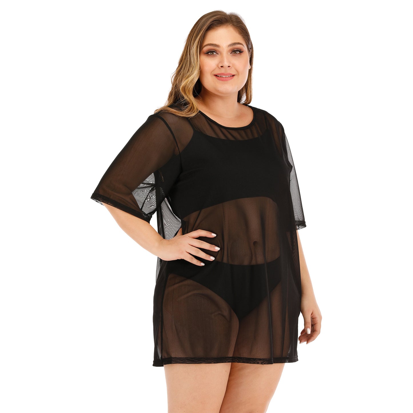 Women's Sexy Mesh Beach Dress Bikini Cover Plus Size