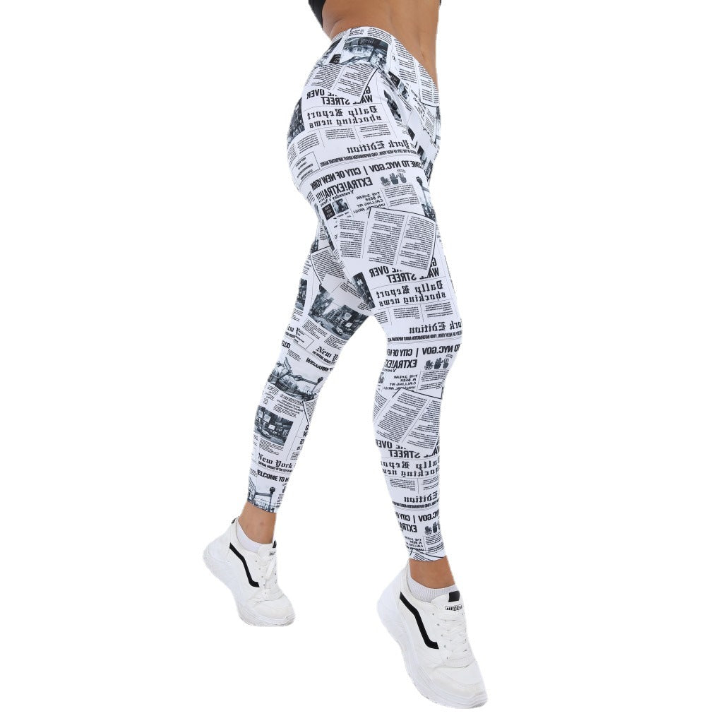 Gradient Digital Printing Yoga Skinny Female Leggings