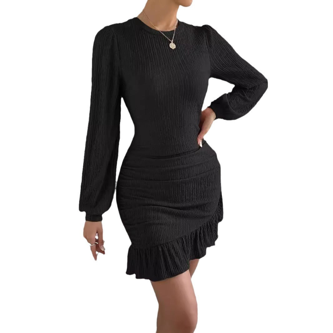 Women's Fashion Lantern Sleeve Slim Fit Dress Dresses