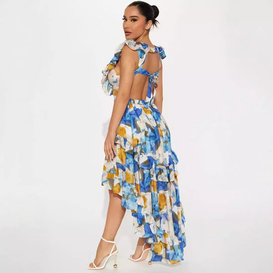 Women's Summer Bohemian Casual Fashion Print Holiday Dresses