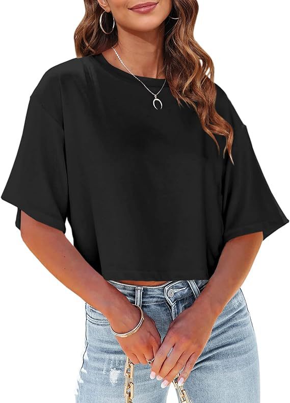 Women's T-shirt Drop Shoulder Round Neck Casual Blouses