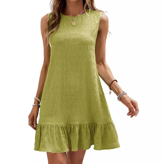 Women's Fashionable Sleeveless Round Neck Dress Dresses