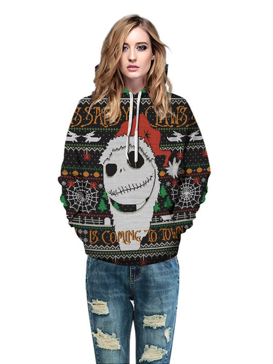 Women's & Men's & Autumn Digital Printed Christmas And Loose Couple Sweaters