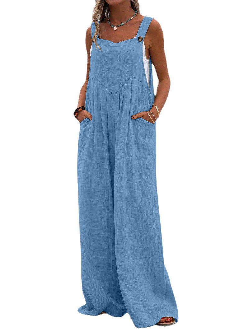 Women's Style Fashion Solid Color Wide Leg Jumpsuits