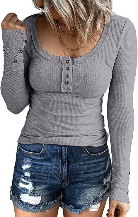 Women's Autumn Button Color V-neck Long Sleeve Blouses