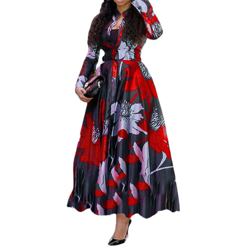 Women's Printed Wear Wide Hem Dress Dresses