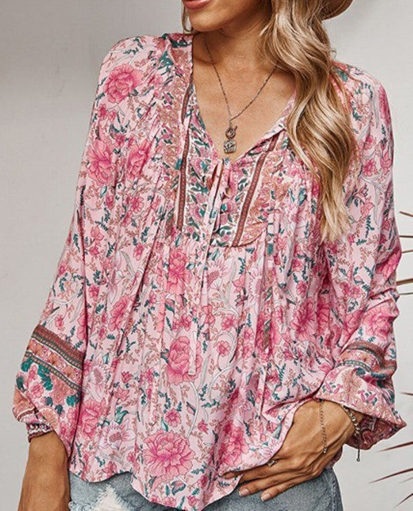 Women's Printed Casual Loose Thin T-shirt Blouses