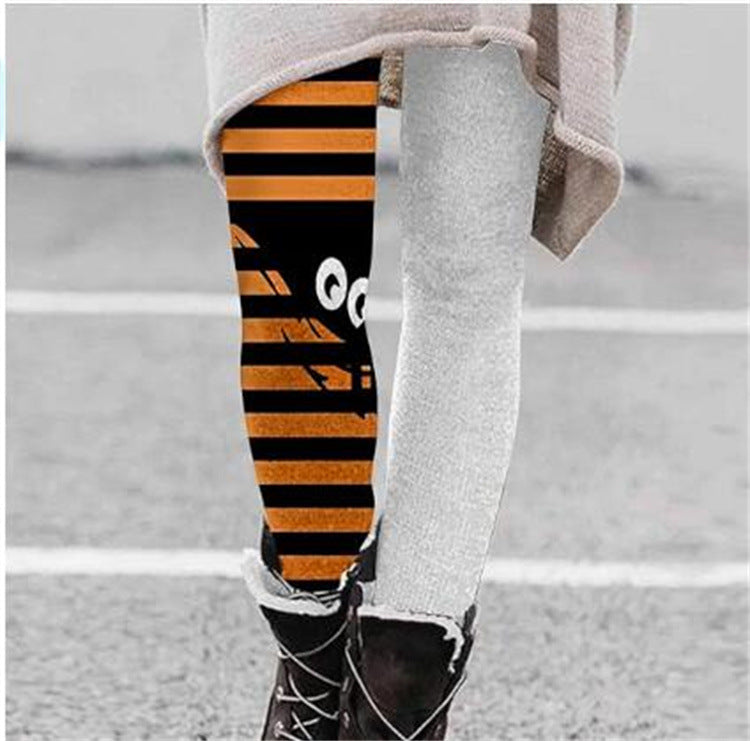 Women's Halloween Print Elastic Slim Fit Leggings