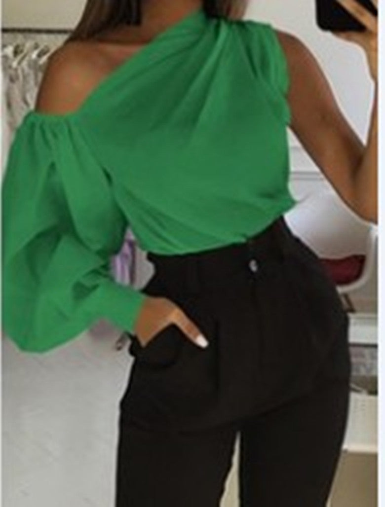 Women's And Right Asymmetric One Sleeve Loose Blouses