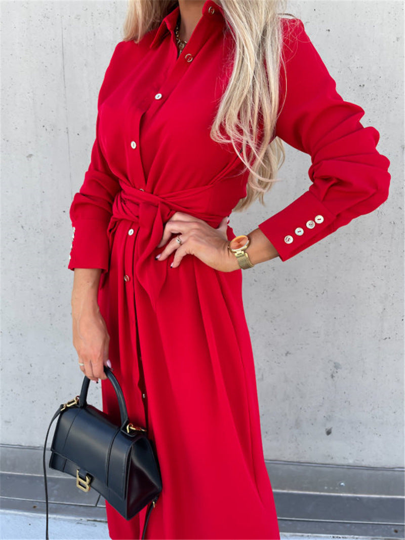 Women's Long Dress Solid Color Sleeve Big Dresses