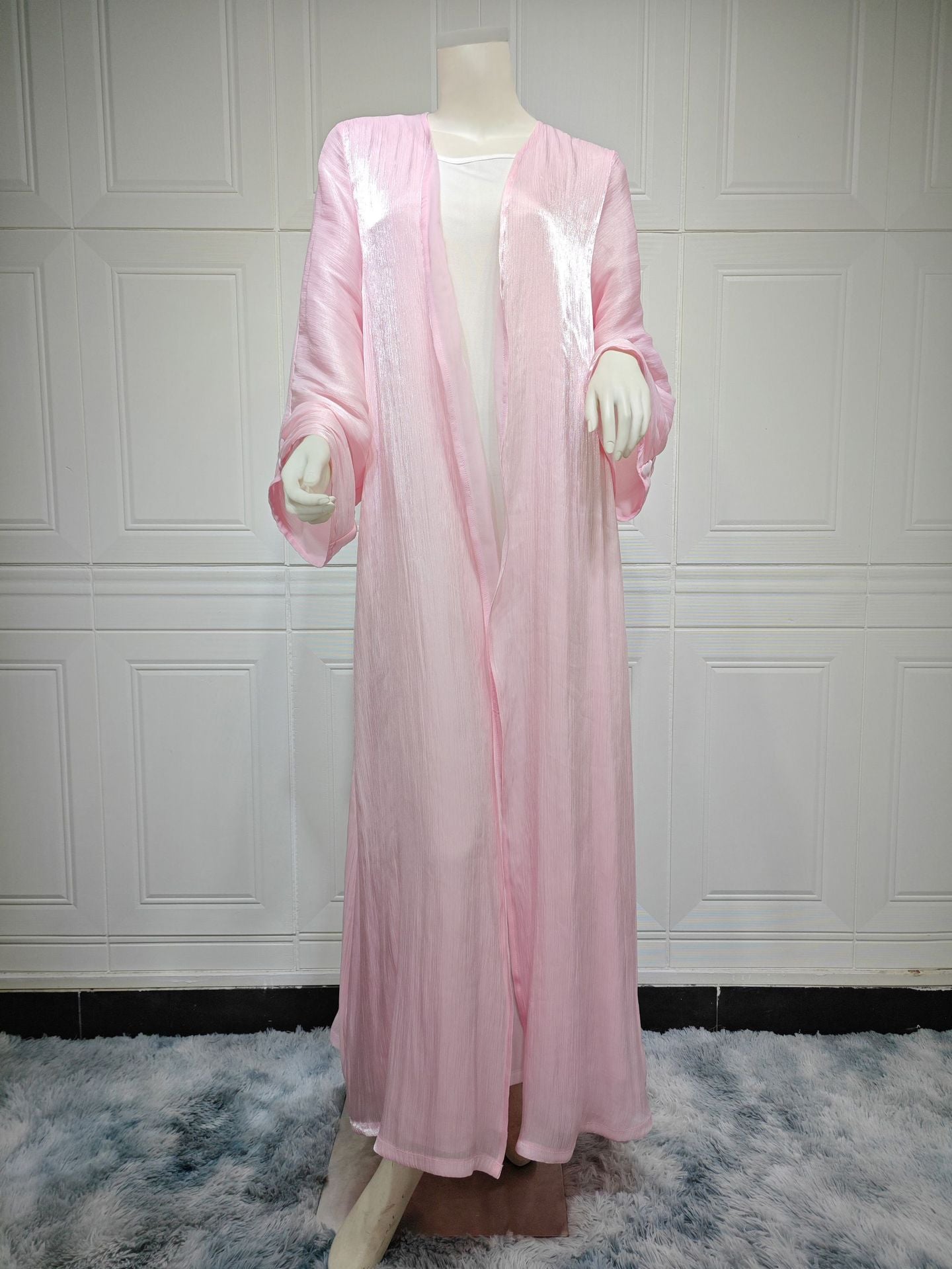 Women's Muslim Robe Outerwear Bright Silk Dress Clothing