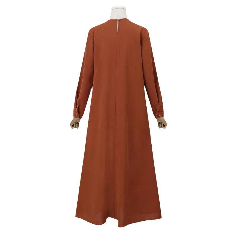 Muslim Solid Color Loose Pullover Leisure Elegant Long Clothing