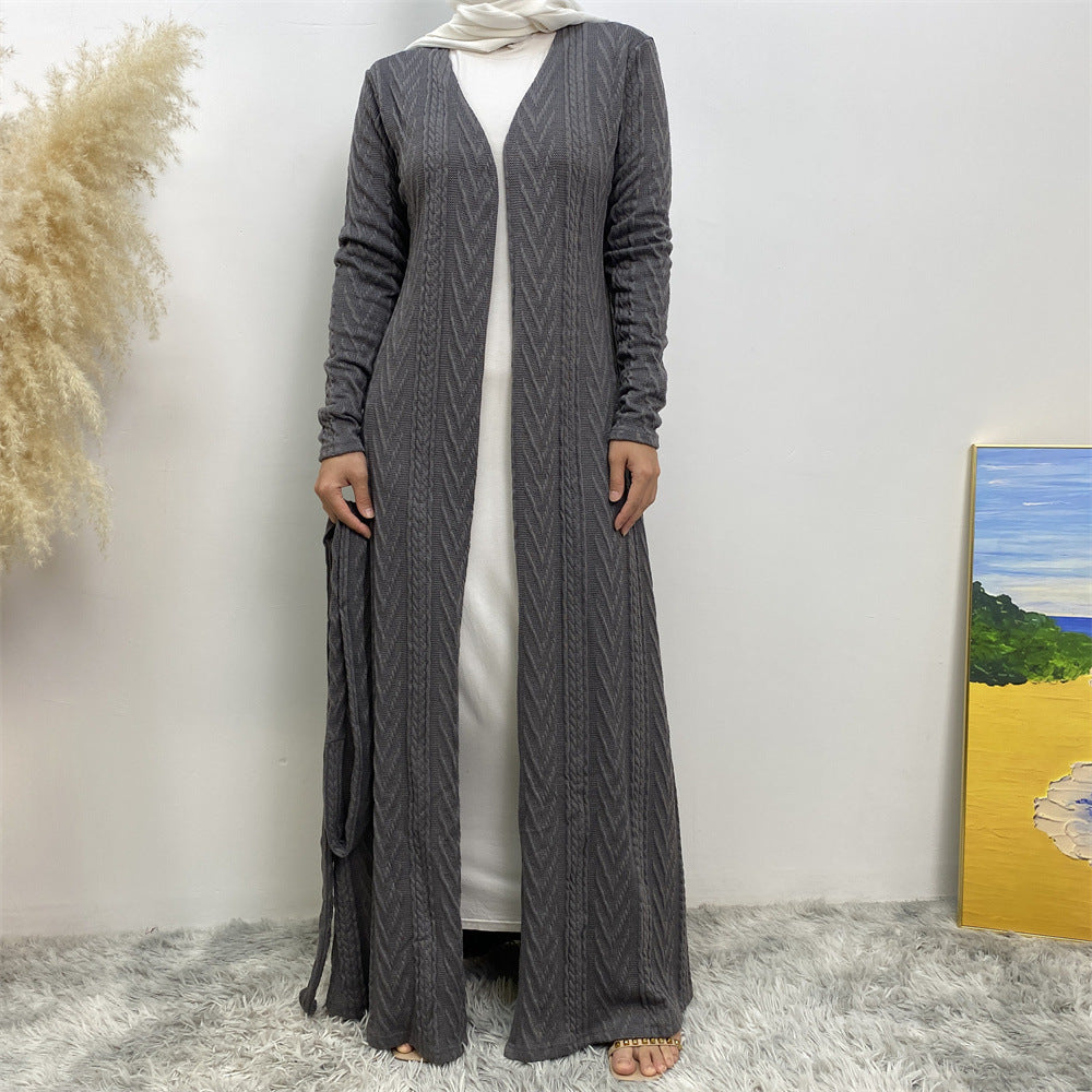 Creative Knitted Muslim With Pockets Large Clothing