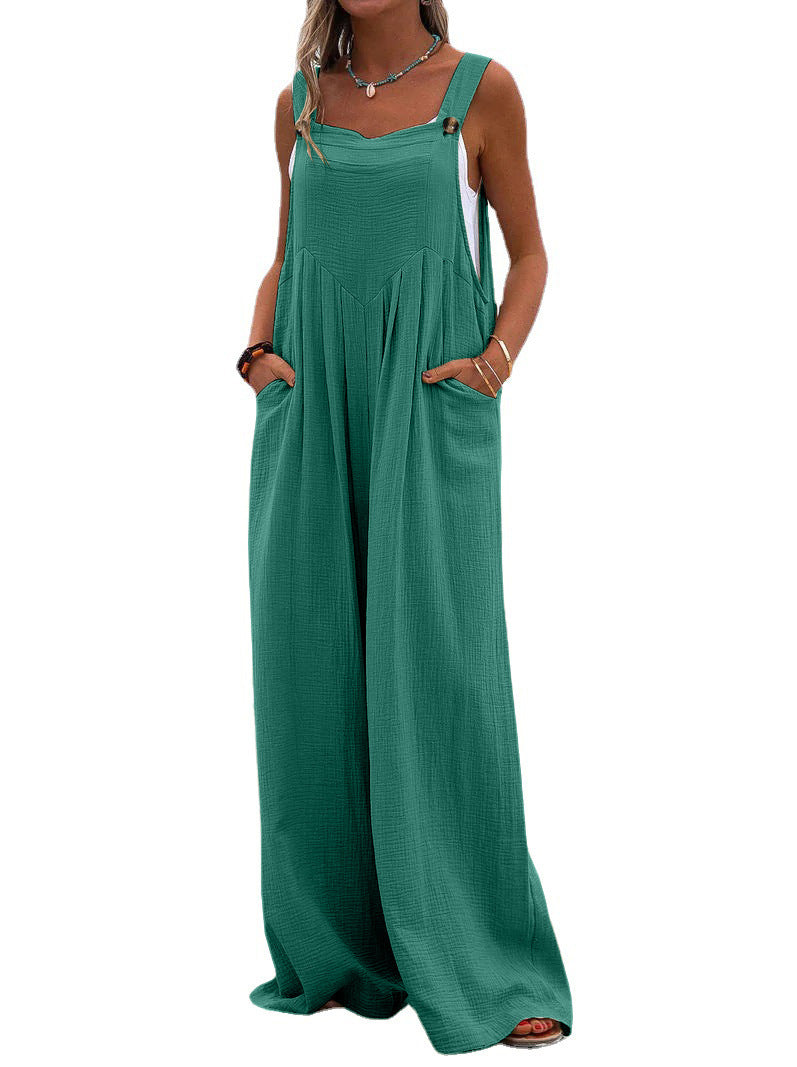 Women's Style Fashion Solid Color Wide Leg Jumpsuits