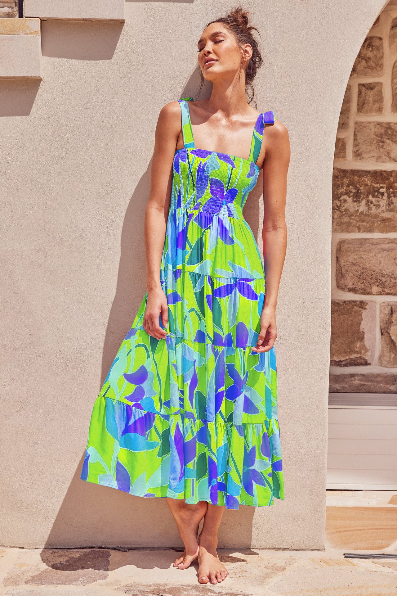 Women's Summer Commuter Sleeveless Hot Printed Long Dresses