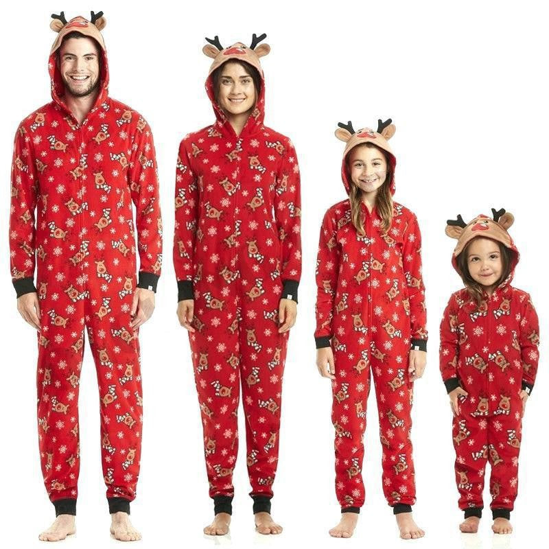 Christmas Wear Fashion Hooded Printing Romper Suits