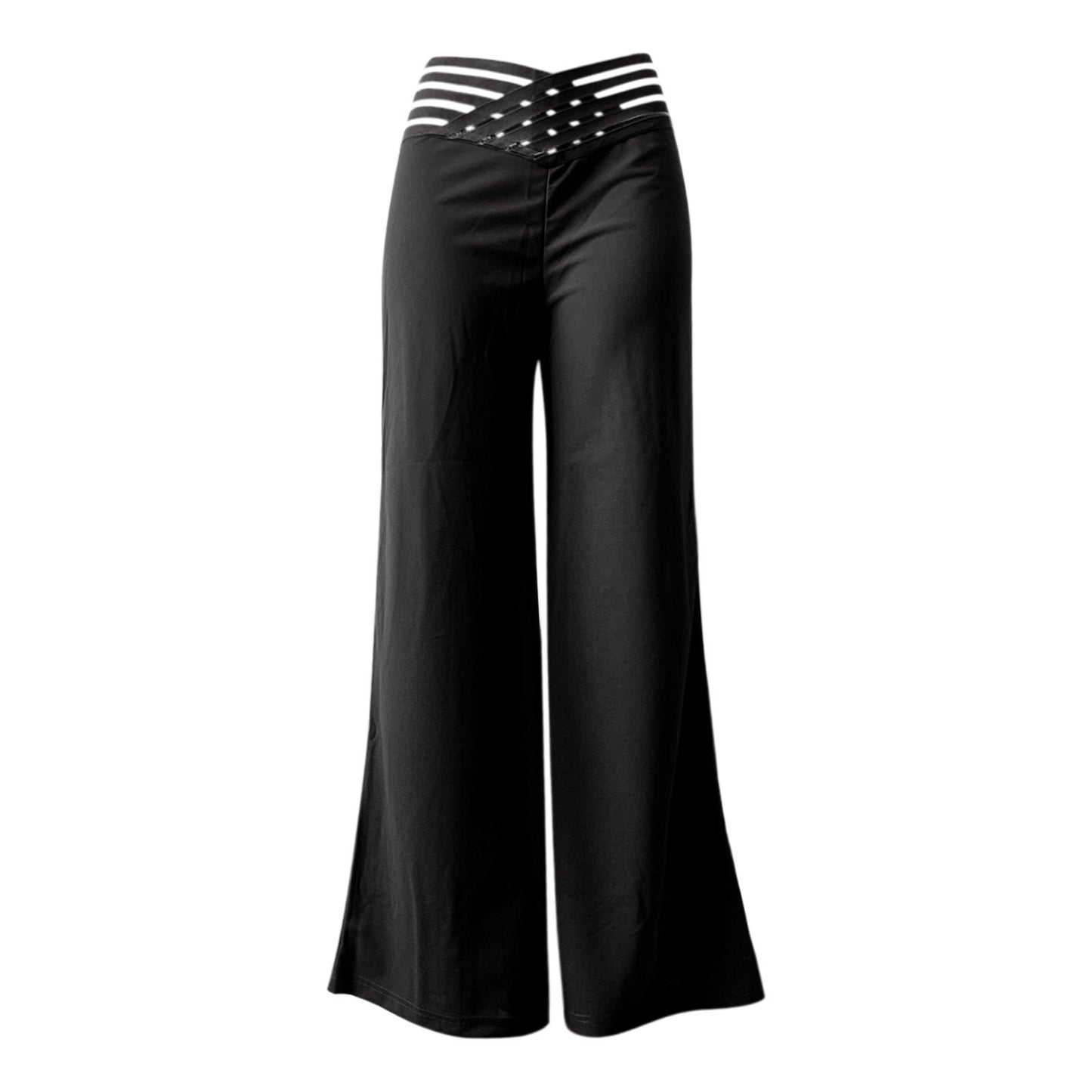 Women's Belt Trousers Temperament Commute Flared High Pants