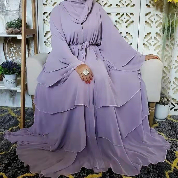 Fashion Stitching Chiffon Elegant Dress Robe Clothing