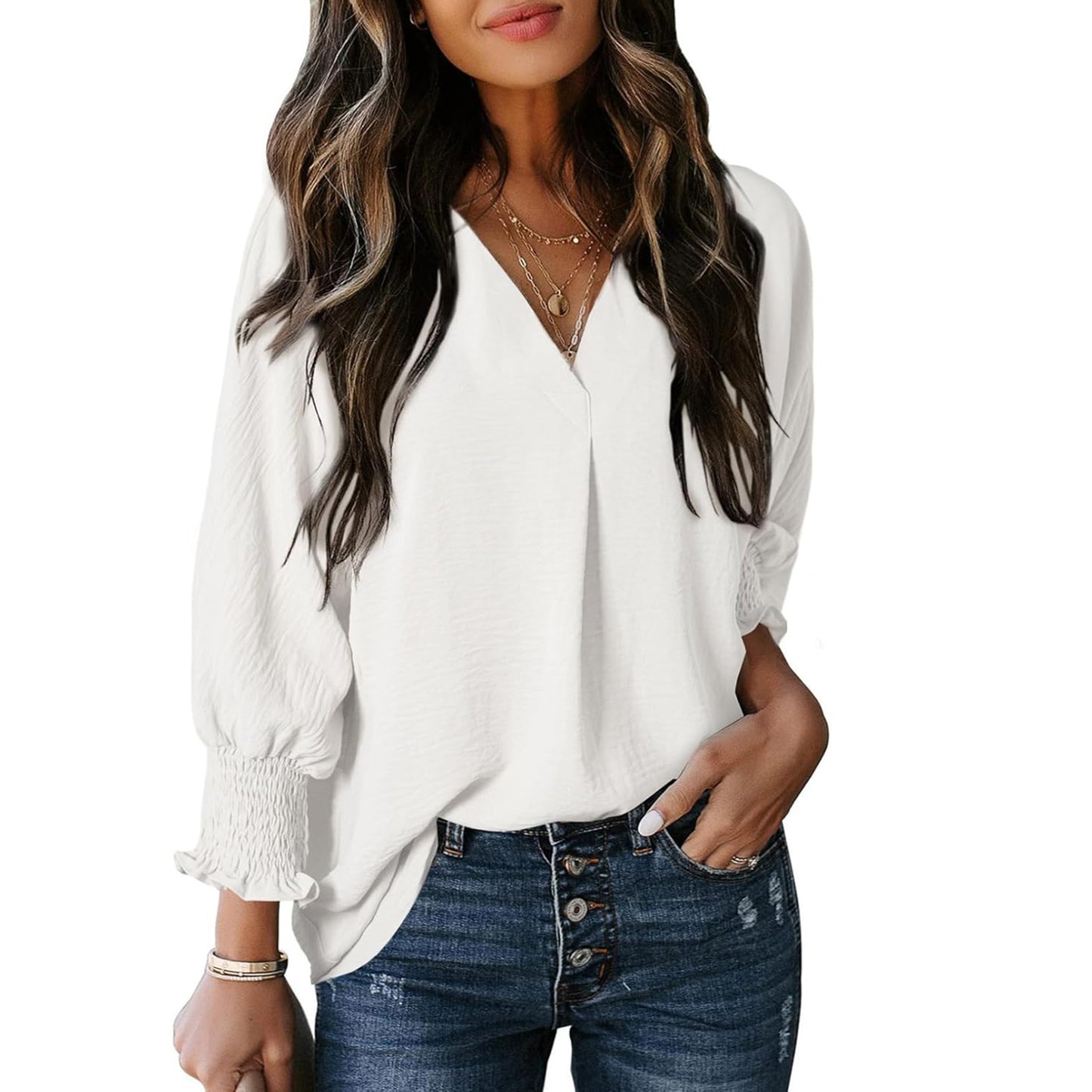 Casual Long Sleeve Loose Shirt T-shirt Blouses