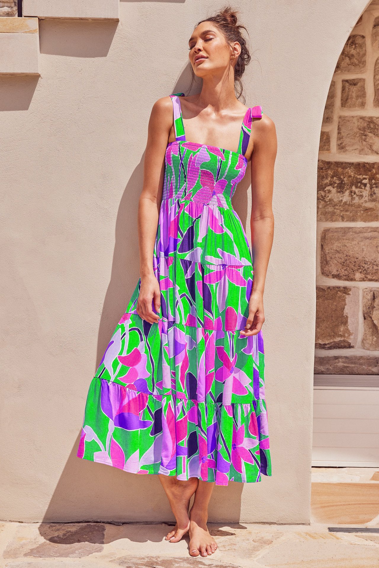 Women's Summer Commuter Sleeveless Hot Printed Long Dresses