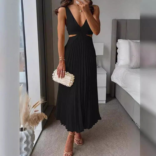 Summer Temperament Elegant Sleeveless Hollow Backless Dresses