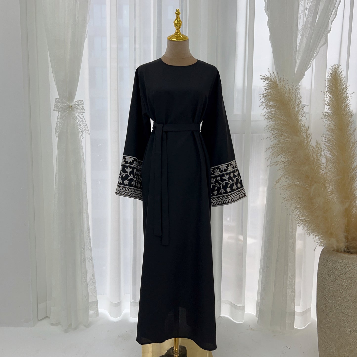 Casual Turkish Embroidery Elegant Dress Robe Clothing