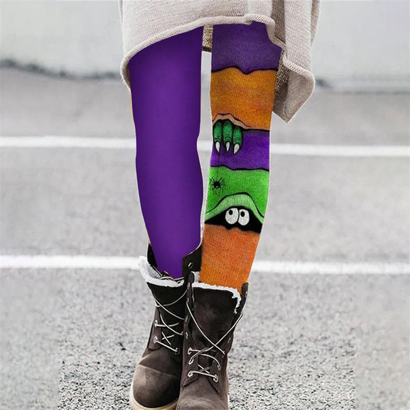 Women's Halloween Print Elastic Slim Fit Leggings