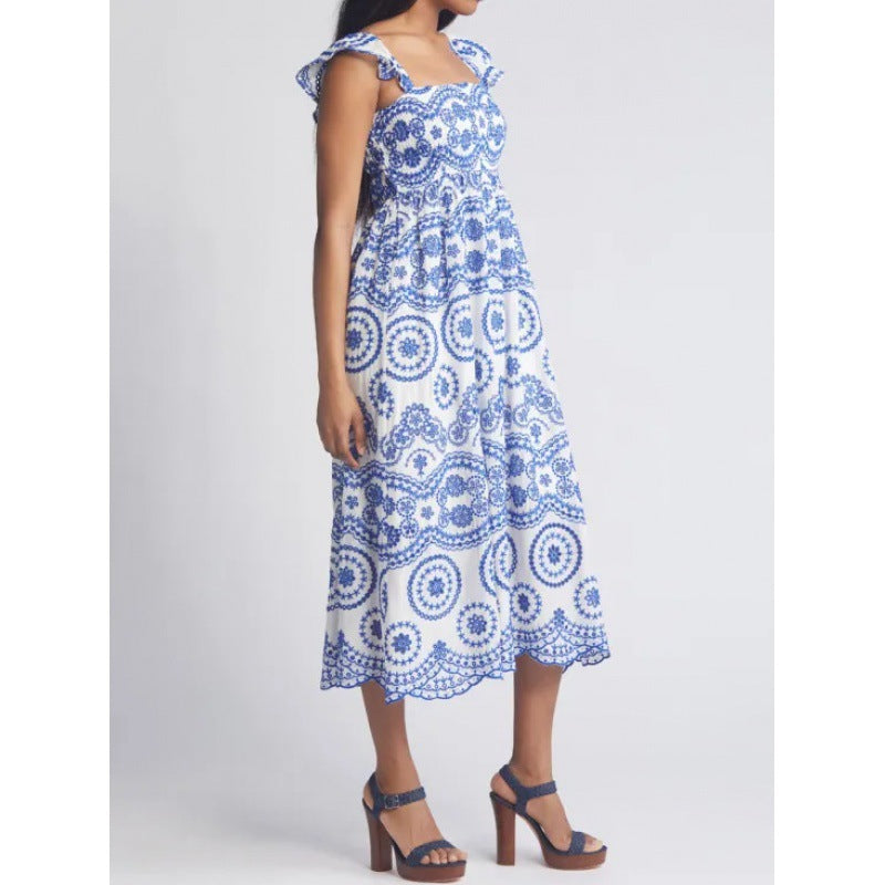 Women's Style Summer Dress Printing Unique French Dresses