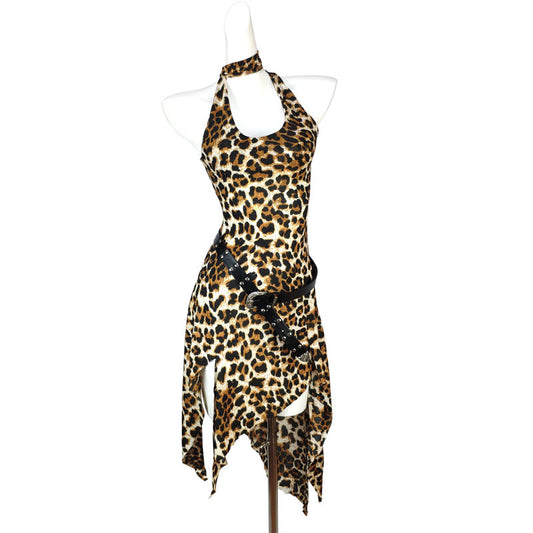 Millennium Hot Dress Leopard Print Irregular Dresses