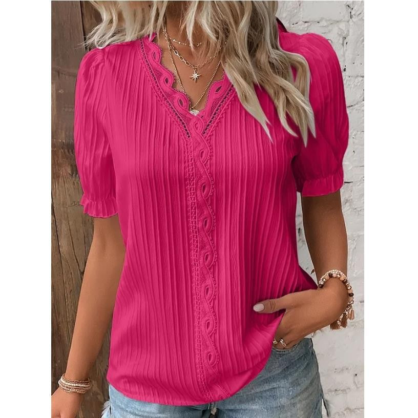 Women's Summer Holiday Fashion Short-sleeved Shirt Blouses