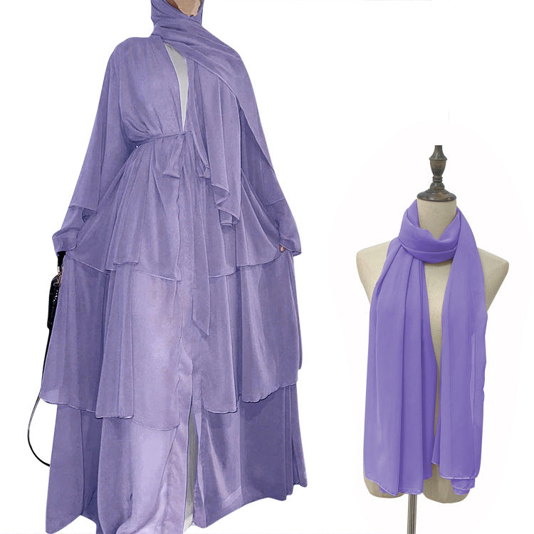 Fashion Stitching Chiffon Elegant Dress Robe Clothing