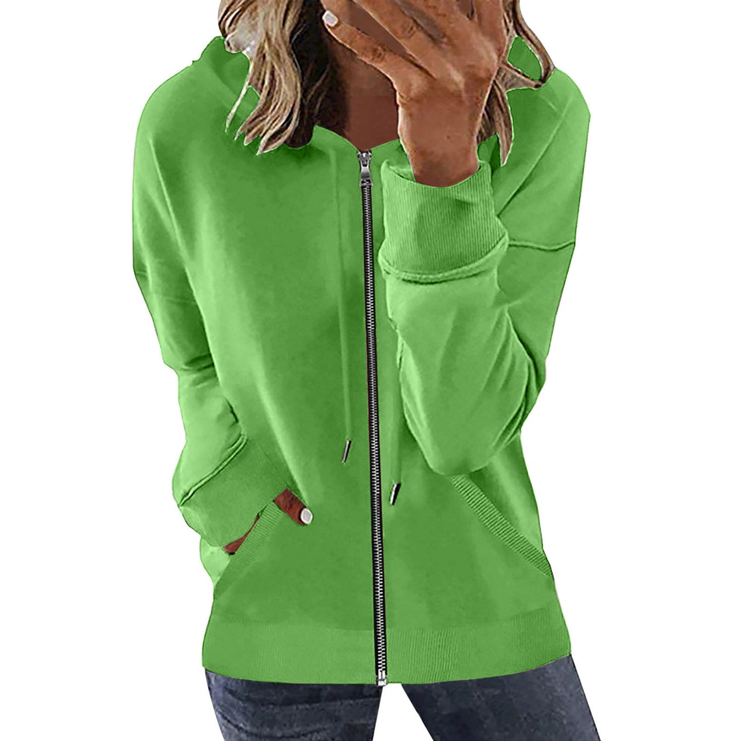 Women's Autumn Pocket Long Sleeve Hooded Tracksuit Sweaters