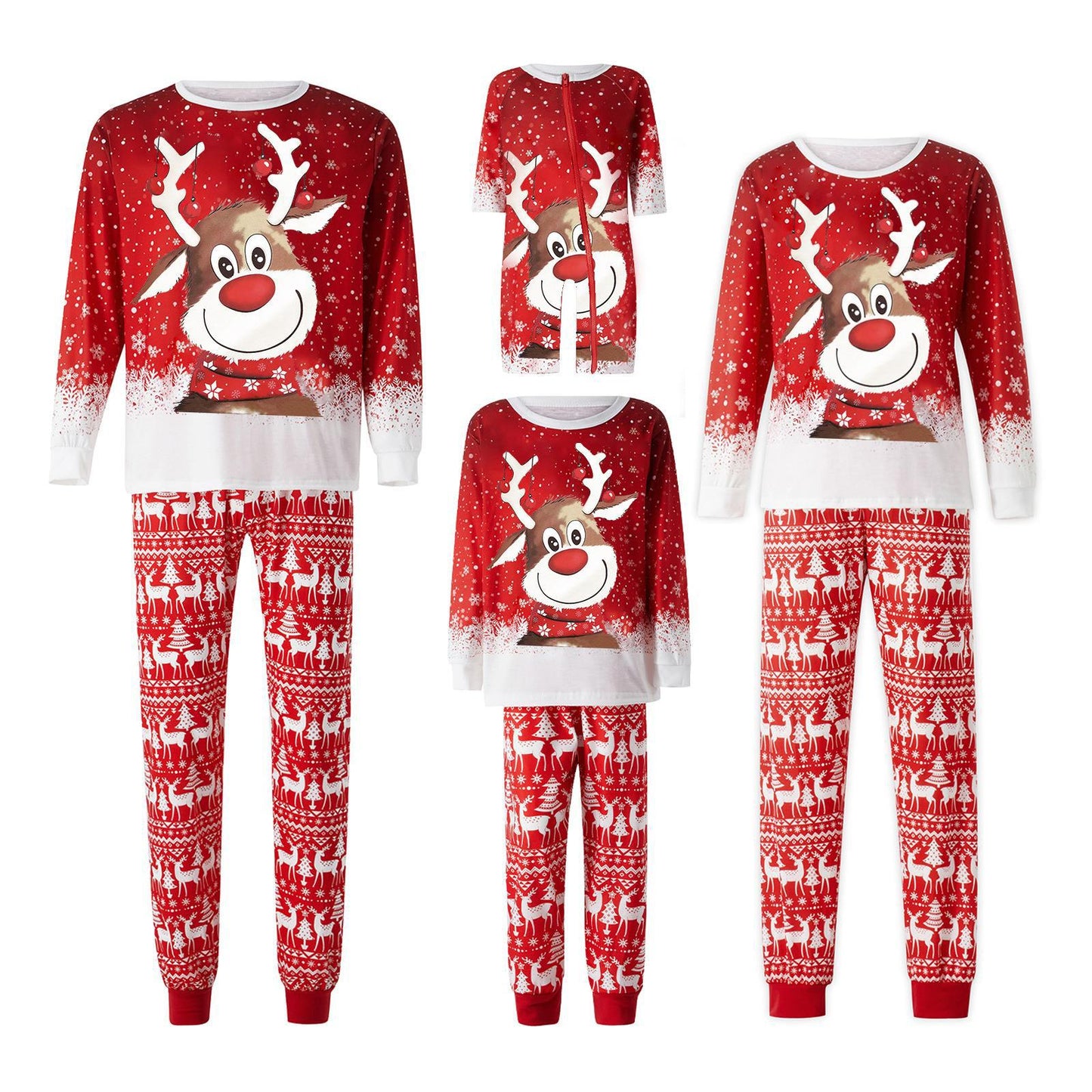 Pajamas Printed Christmas Wear Round Neck Clothing