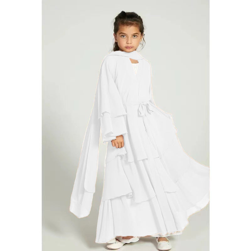 Children's Elegant Chiffon Dress Without Headscarf Clothing