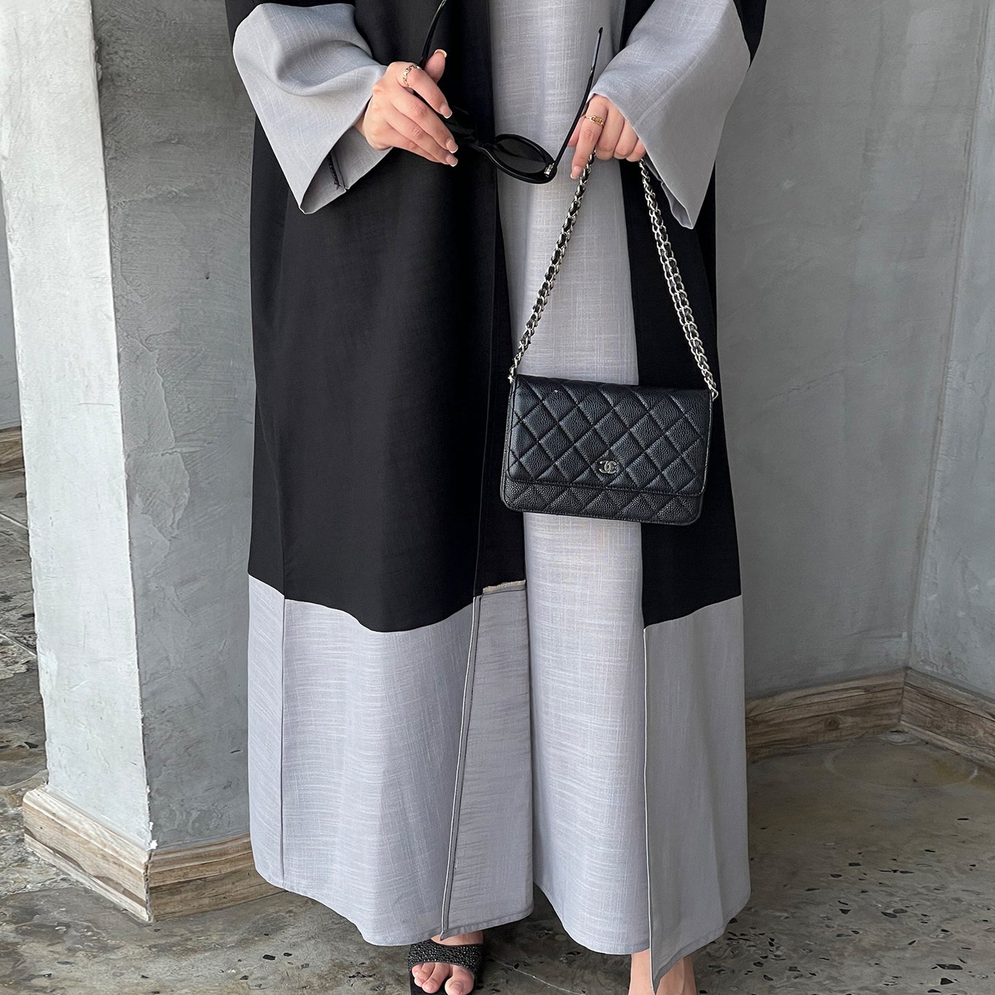 Fashion Stitching Turkish Elegant Robe Two-piece Clothing