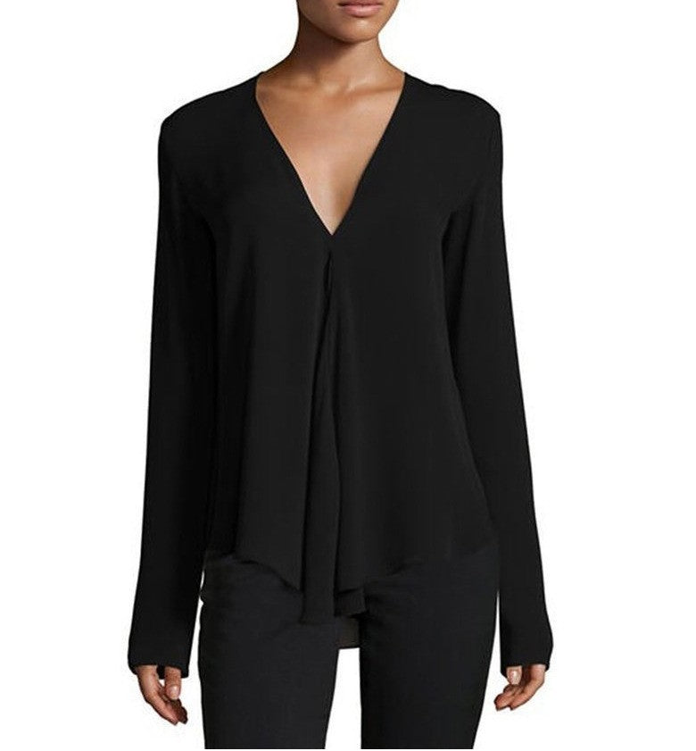 Women's Bottoming Shirt Large Long-sleeved Chiffon Blouses